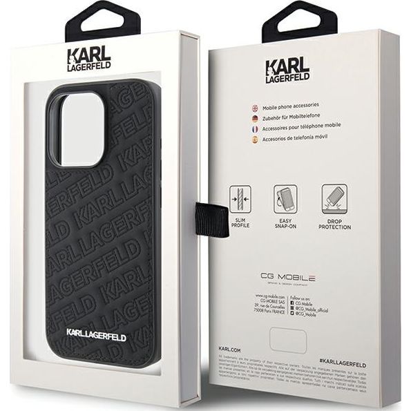 Etui Karl Lagerfeld HardCase Quilted K Pattern do Apple iPhone 15 Plus / 14 Plus, czarne
